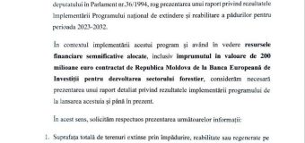 Vlad Batrîncea solicită clarificări privind implementarea Programului național de extindere și reabilitare a pădurilor