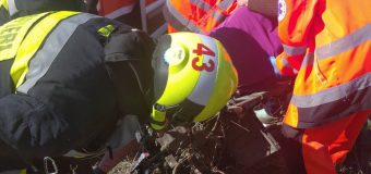 IGSU au salvat o persoană blocată în fiarele unui motocultor