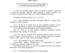 15 aprilie 2026 – zi de doliu național în memoria lui Gheorghe Urschi