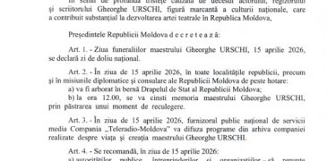 15 aprilie 2026 – zi de doliu național în memoria lui Gheorghe Urschi
