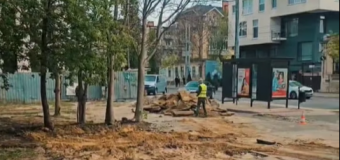 Au demarat lucrările de amenajare a unui scuar pe strada București din Chișinău