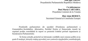 Liderii fracțiunii de opoziție s-au adresat mai multor instituții europene
