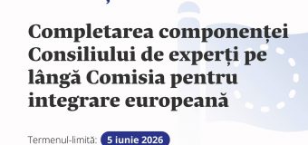 Se caută experți în Consiliul pe lângă Comisia pentru integrare europeană