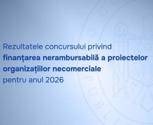 Rezultatele concursului privind finanțarea nerambursabilă a proiectelor organizațiilor necomerciale pentru anul 2026