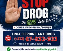 A fost deschisă linia telefonică fierbinte „STOP DROG – Dă SENS Vieții Tale!”