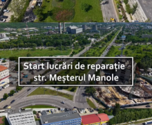 Lucrări de reparație a străzii Meșterul Manole din Chișinău