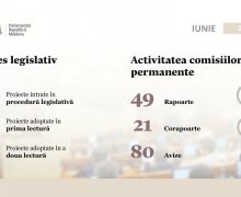 Parlamentul s-a întrunit în patru ședințe plenare și a adoptat 30 de acte normative în luna iunie