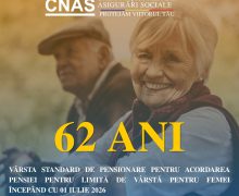 De astăzi, vârsta standard de pensionare pentru femei este de 62 ani