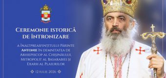 În această duminică va fi desfășurată solemnitatea întronizării Înaltpreasfințitului Părinte Antonie,  Arhiepiscop al Chișinăului, Mitropolit al Basarabiei și Exarh al Plaiurilor