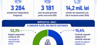 Antreprenorii independenți au înregistrat venituri de peste 41 milioane lei în luna iunie 2026