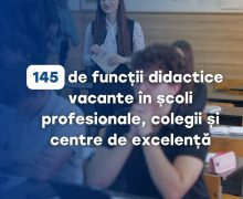 MEC lansează concursul pentru ocuparea a 145 de funcții didactice vacante în școli profesionale, colegii și centre de excelență