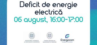 Deficit de energie electrică pentru astăzi în intervalul 16:00-17:00