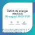 Deficit de energie electrică pentru astăzi în intervalul 16:00-17:00