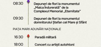 Programul dedicat Zilei Independenței va începe tradițional cu depuneri de flori
