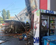Incendiu puternic la Piața Centrală din Chișinău