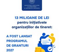13 mln. lei pentru inițiativele organizațiilor de tineret: A fost lansat Programul de Granturi 2027