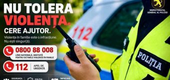 În ultimele 24 de ore, Poliția a intervenit la 52 de sesizări privind violența în familie