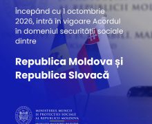 De astăzi intră în vigoare Acordul în domeniul securității sociale dintre Republica Moldova și Republica Slovacă