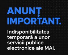 O parte din serviciile publice electronice ale MAI sunt temporar indisponibile