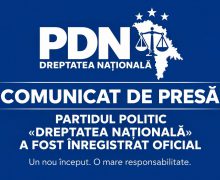 Partidul Politic „Dreptatea Națională” a fost înregistrat oficial
