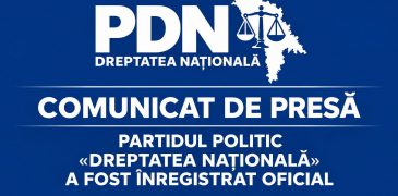 Partidul Politic „Dreptatea Națională” a fost înregistrat oficial